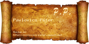 Pavlovics Péter névjegykártya