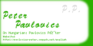 peter pavlovics business card